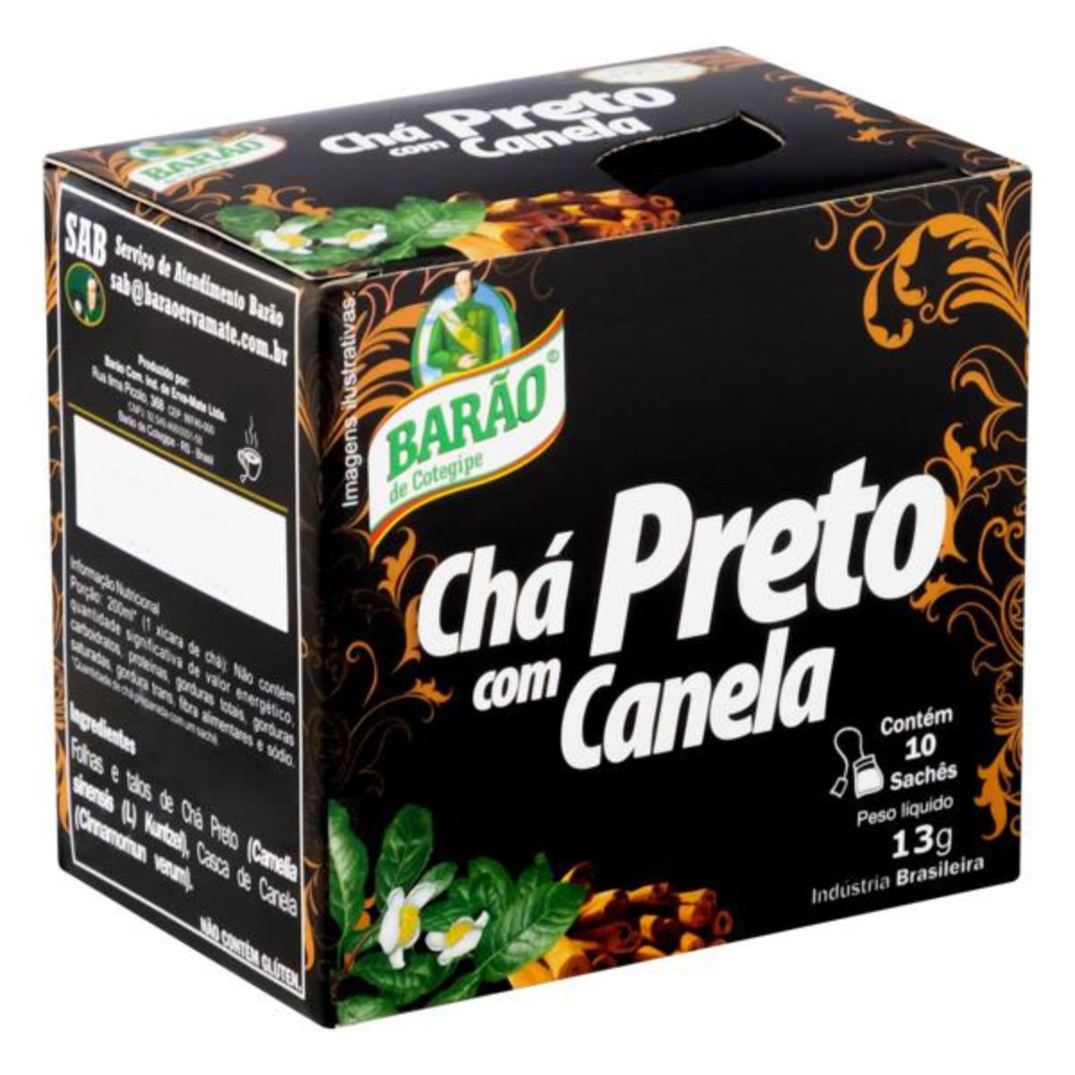 Chá Preto com Canela Barão Caixa 10 Sachês