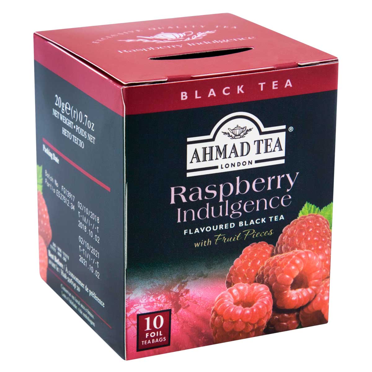 Chá Preto Raspberry Indulgence Ahmad Tea London Caixa com 10 Sachês