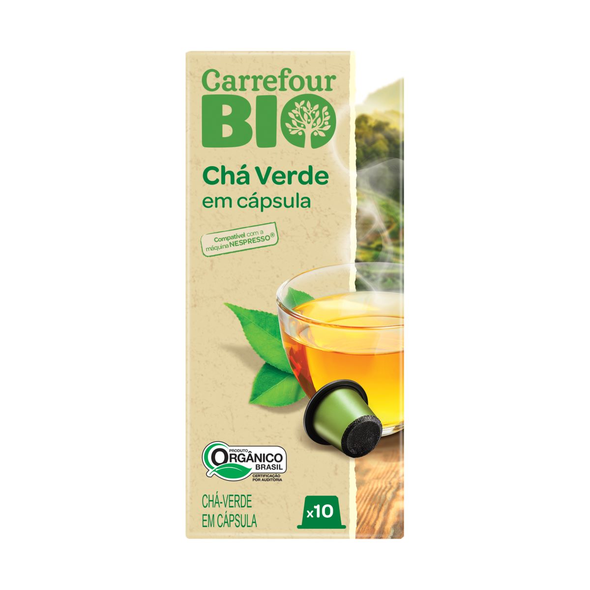 Chá Verde em Cápsula Orgânico Carrefour Bio 10 Unidades