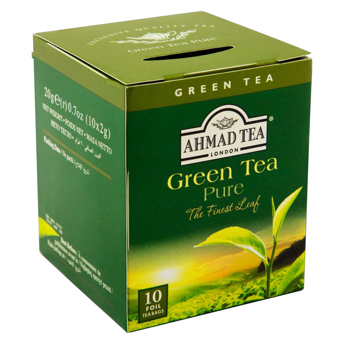 Chá Verde Pure Ahmad Tea London Caixa com 10 Sachês