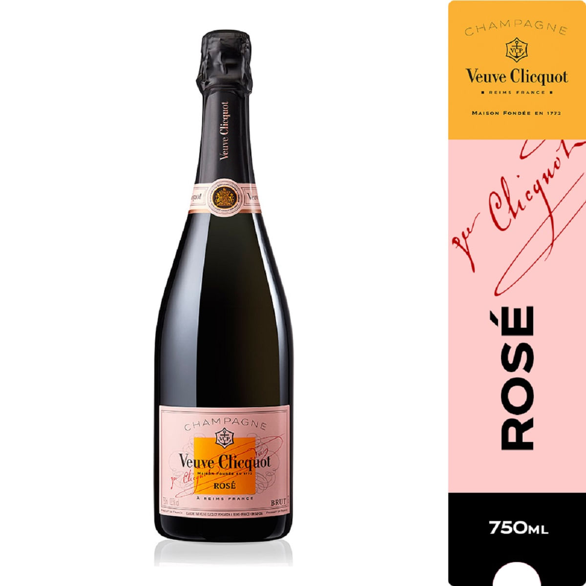 Champagne Veuve Clicquot Brut Rosé Pinot Noir, Pinot Meunier e Chardonnay 750ml