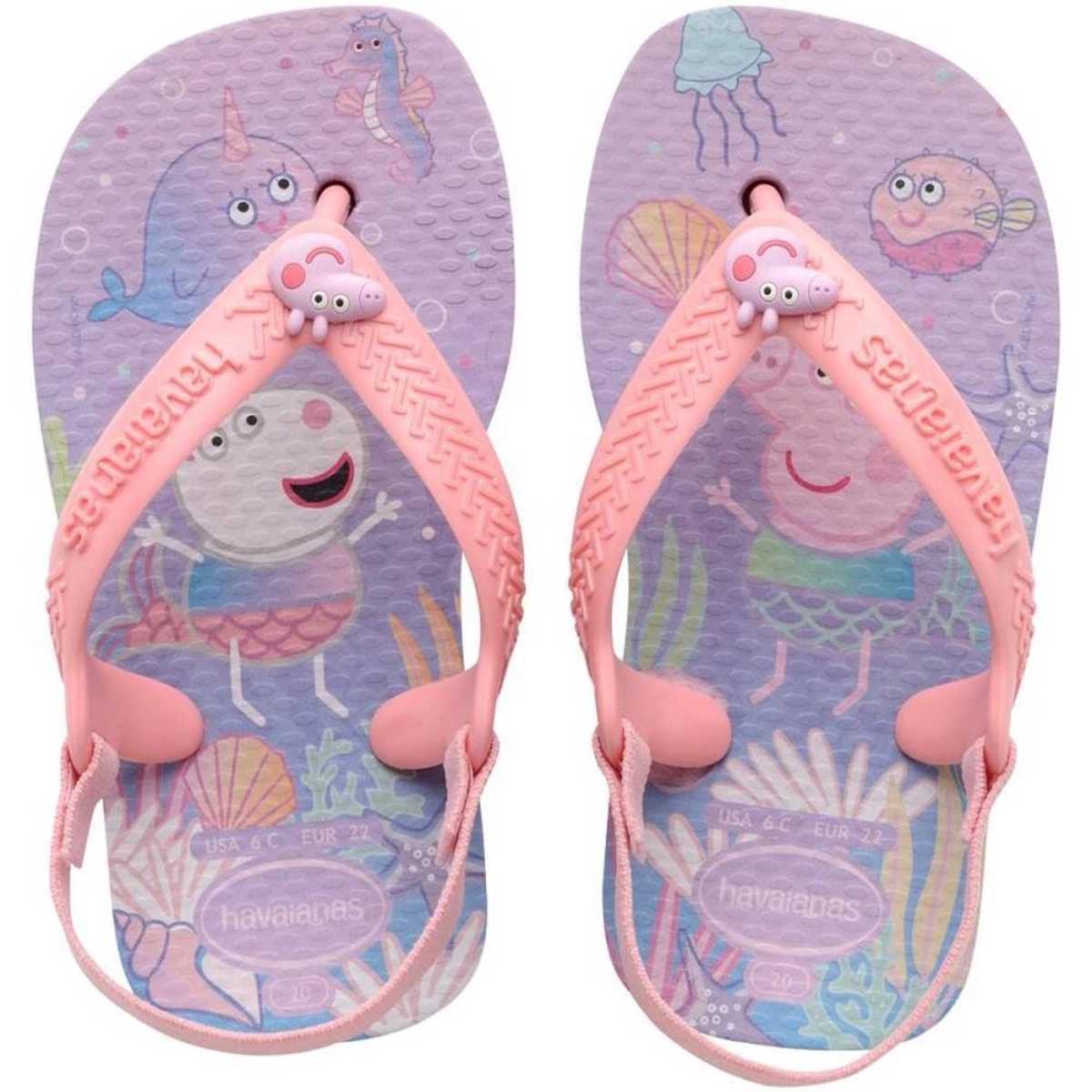 Chinelo Havaianas Menina Infantil Peppa Pig Lilais 25 26