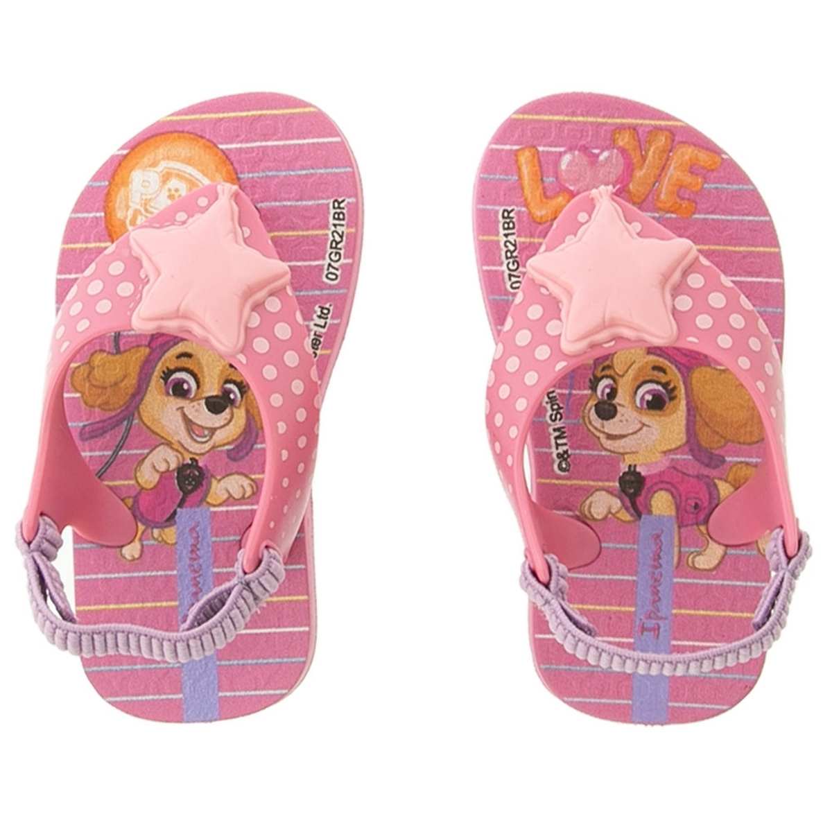 Chinelo Ipanema Feminina Infantil Patrulha Canina Baby Rosa 17 18