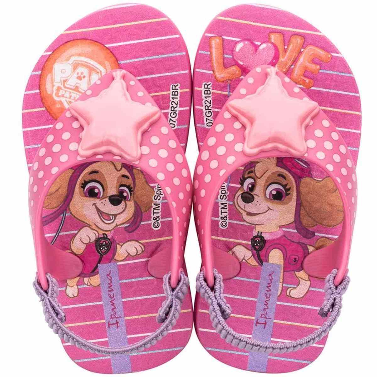 Chinelo Ipanema Feminina Infantil Patrulha Canina 22