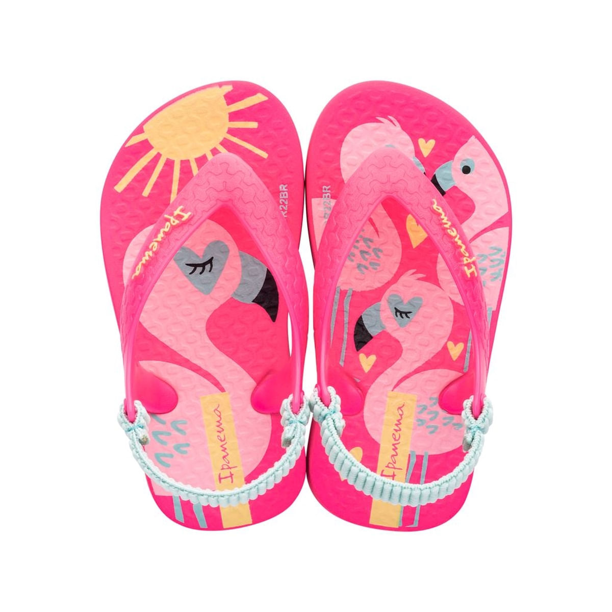 Chinelo para Bebê Menina Ipanema Flamingo Cor Rosa Tamanho 20/21