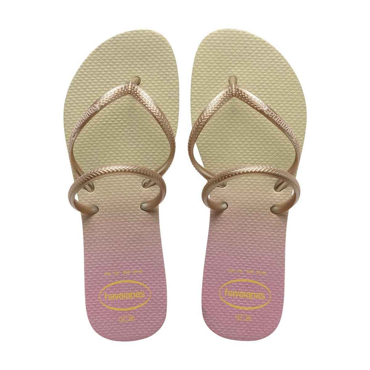 Chinelo Havaianas Feminina Flat Duo Iridescente Lilais 37 38