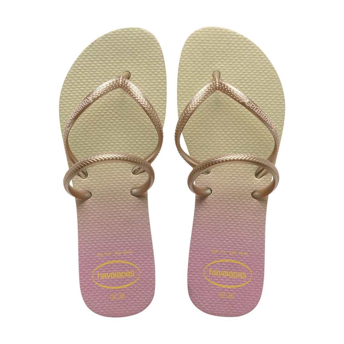 Chinelo Havaianas Feminina Flat Duo Iridescente Lilais 39 40