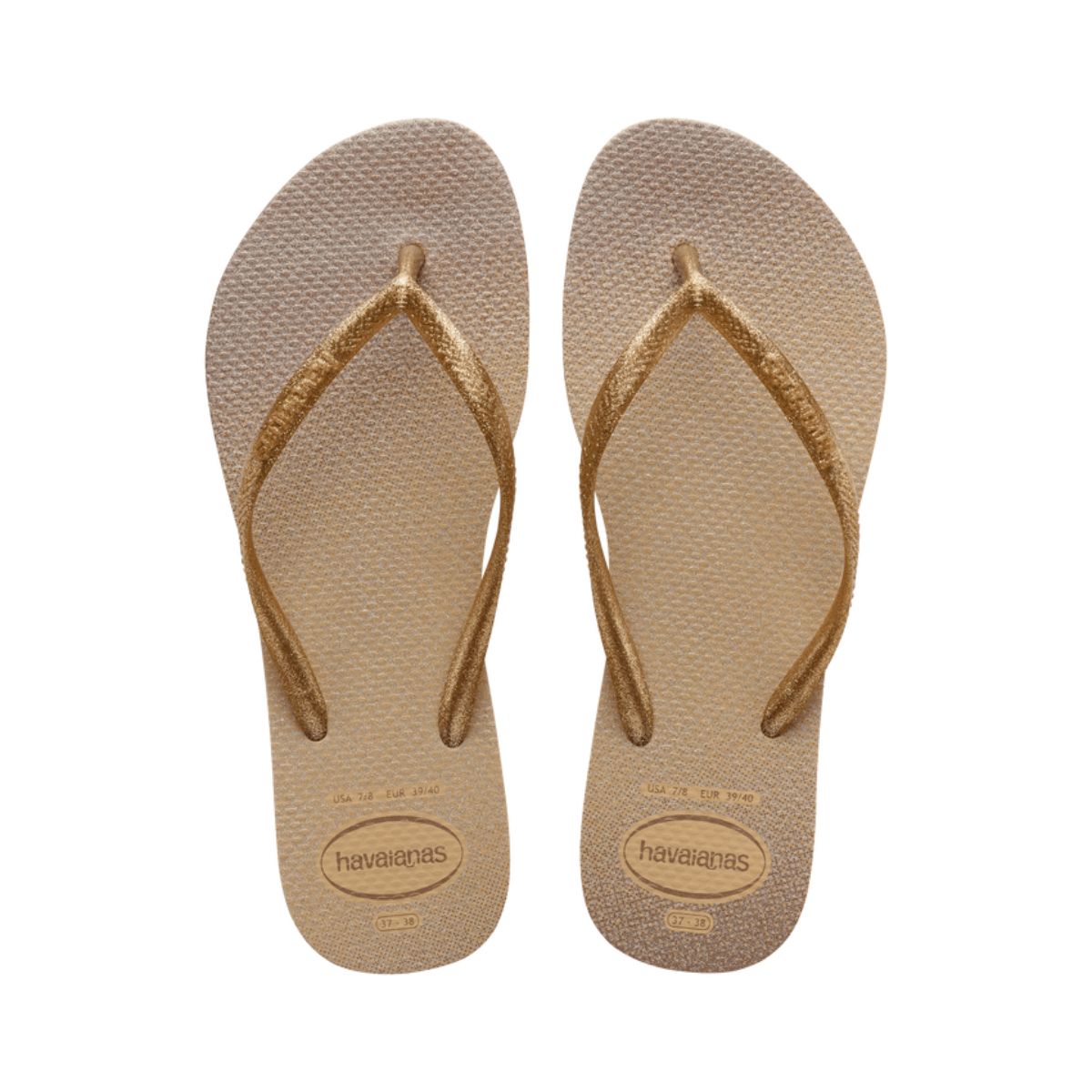 Chinelo Feminino Havaianas Slim Gloss Dourado 35/36