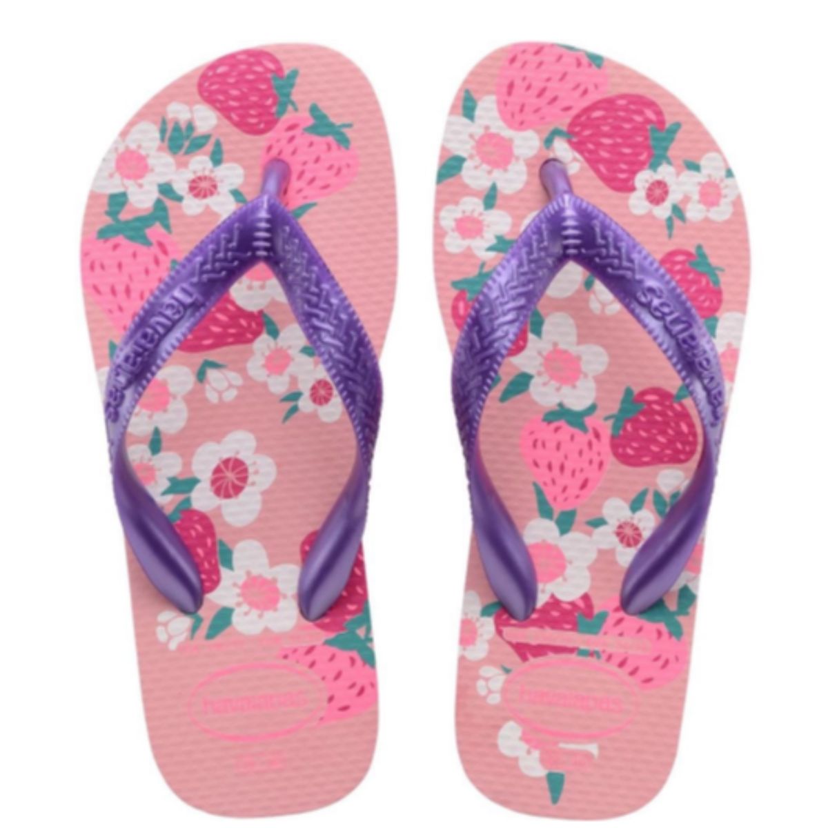 Chinelo Infantil Flores 29 30 Havaianas Rosa