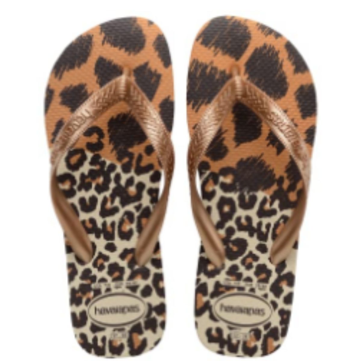 Chinelo Top Animals 37 38 Havaianas Dourado