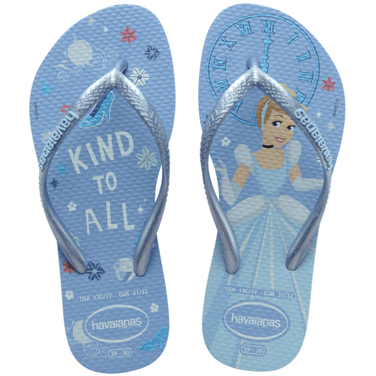 Chinelo Havaianas Feminino Infantil Slim Princesa Cinderela 27/28