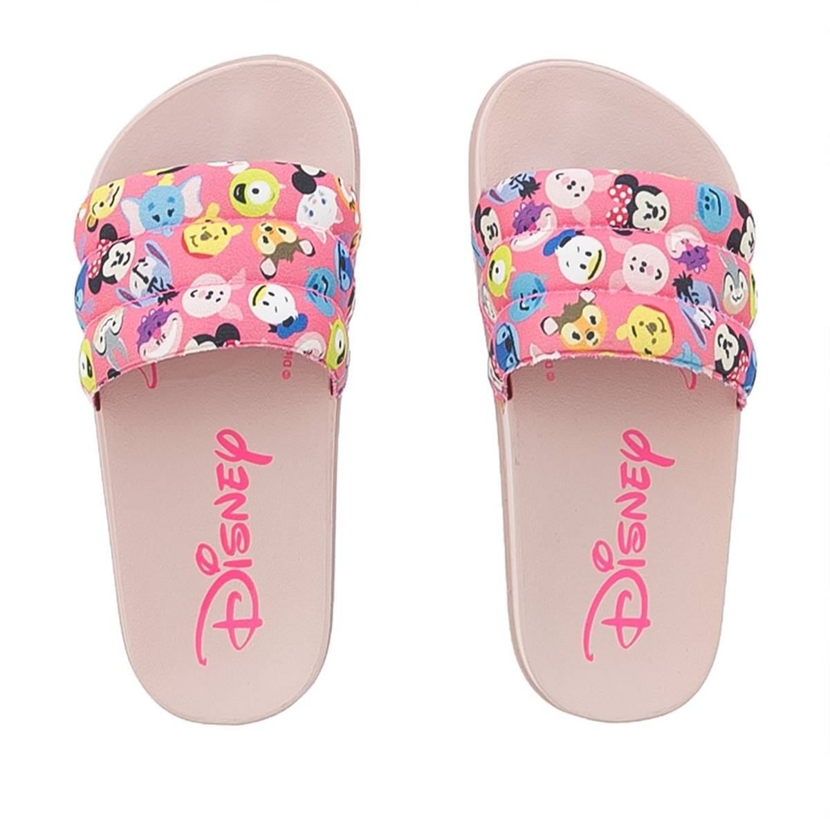 Chinelo Grendene Femino Infantil Disney Fantasy Friends Tecido Rosa 26 27