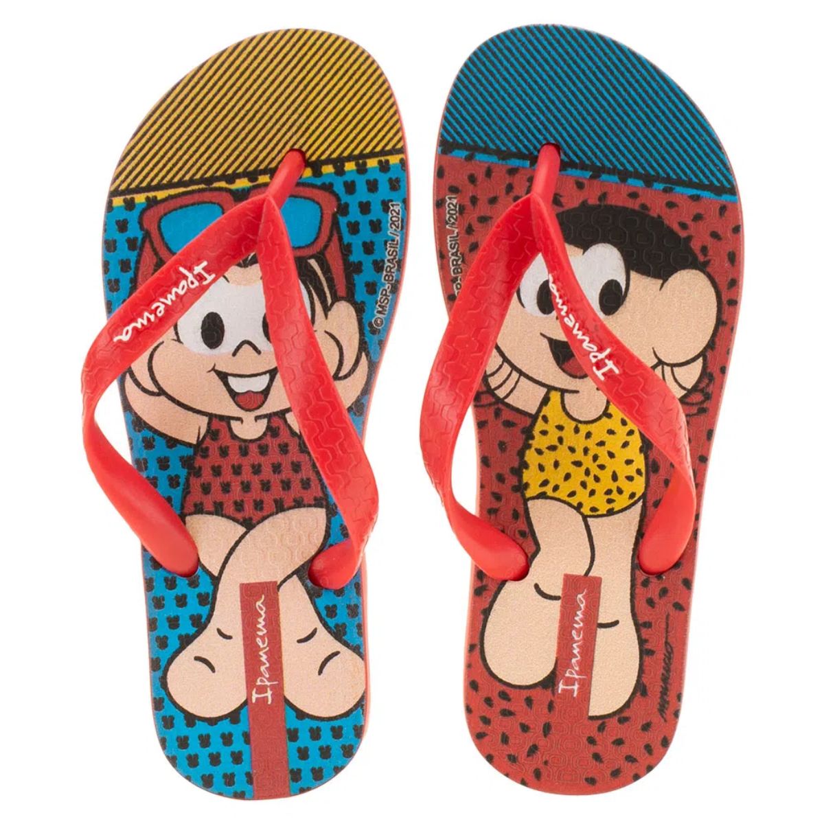 Chinelo de Dedo Ipanema Feminino Infantil Turma da Mônica Vermelho 25/26