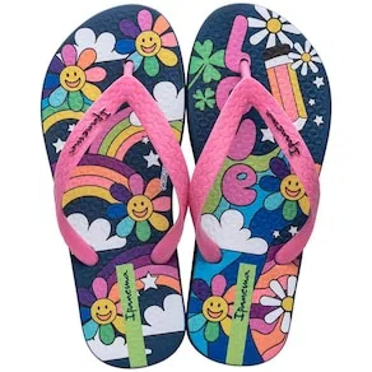 Chinelo Infantil Feminino Flores Ipanema Rosa 23 24