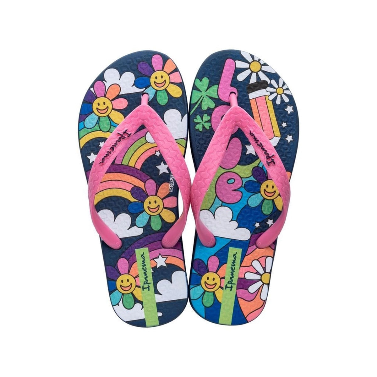 Chinelo Infantil Feminino Flores Ipanema Rosa 25 26