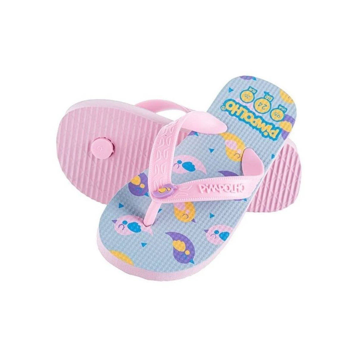 Chinelo Infantil Tamanho 24 Rosa,Azul Pimpolho