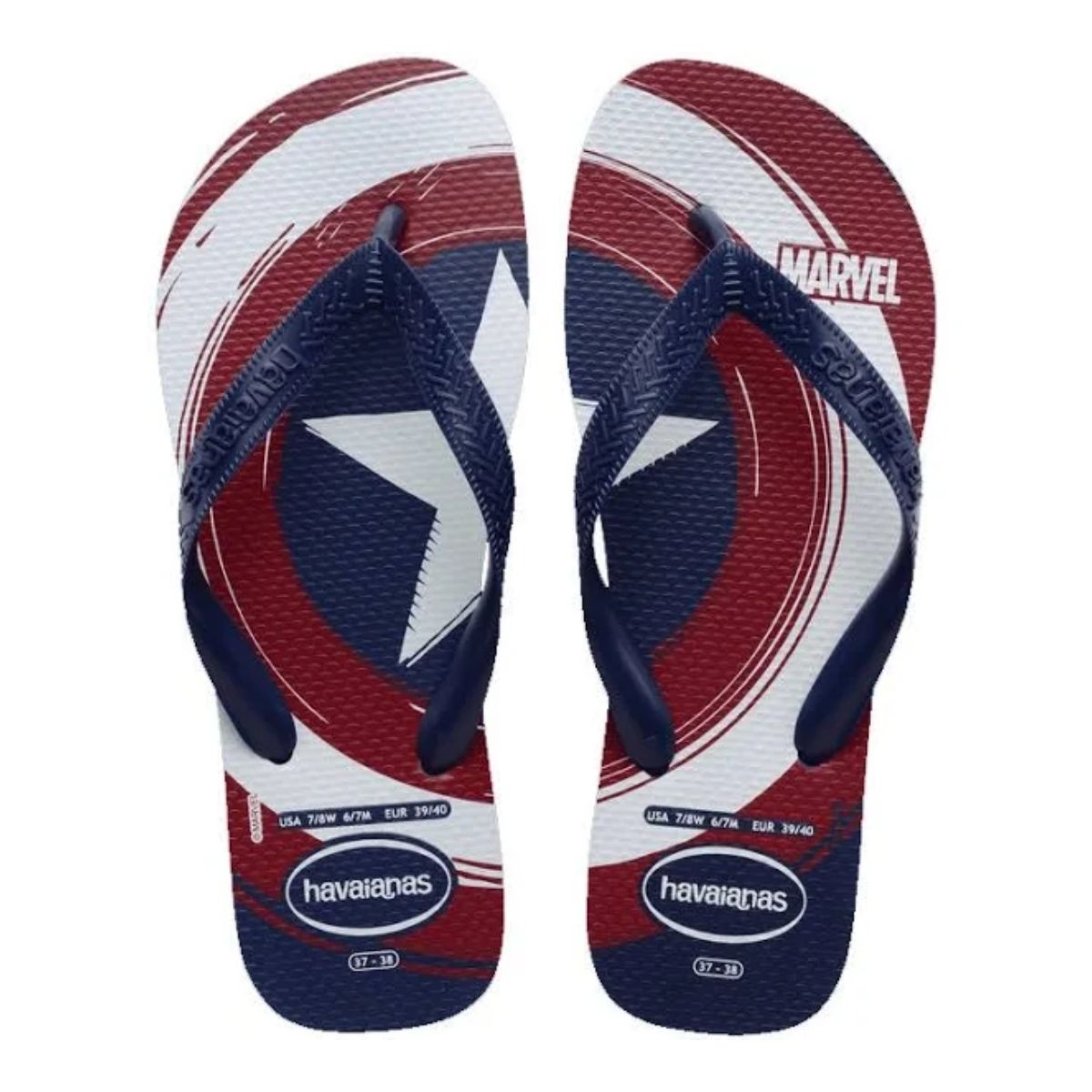 Chinelo Infantil Masculino Marvel Logomania Tamanho 25 Azul Marinho Havaianas