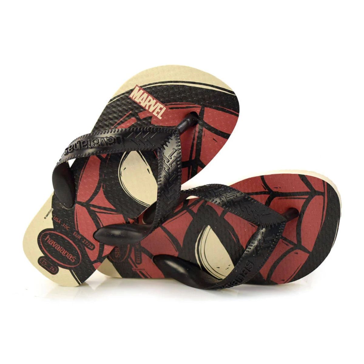 Chinelo Infantil Masculino Marvel Logomania Tamanho 27 Bege Havaianas