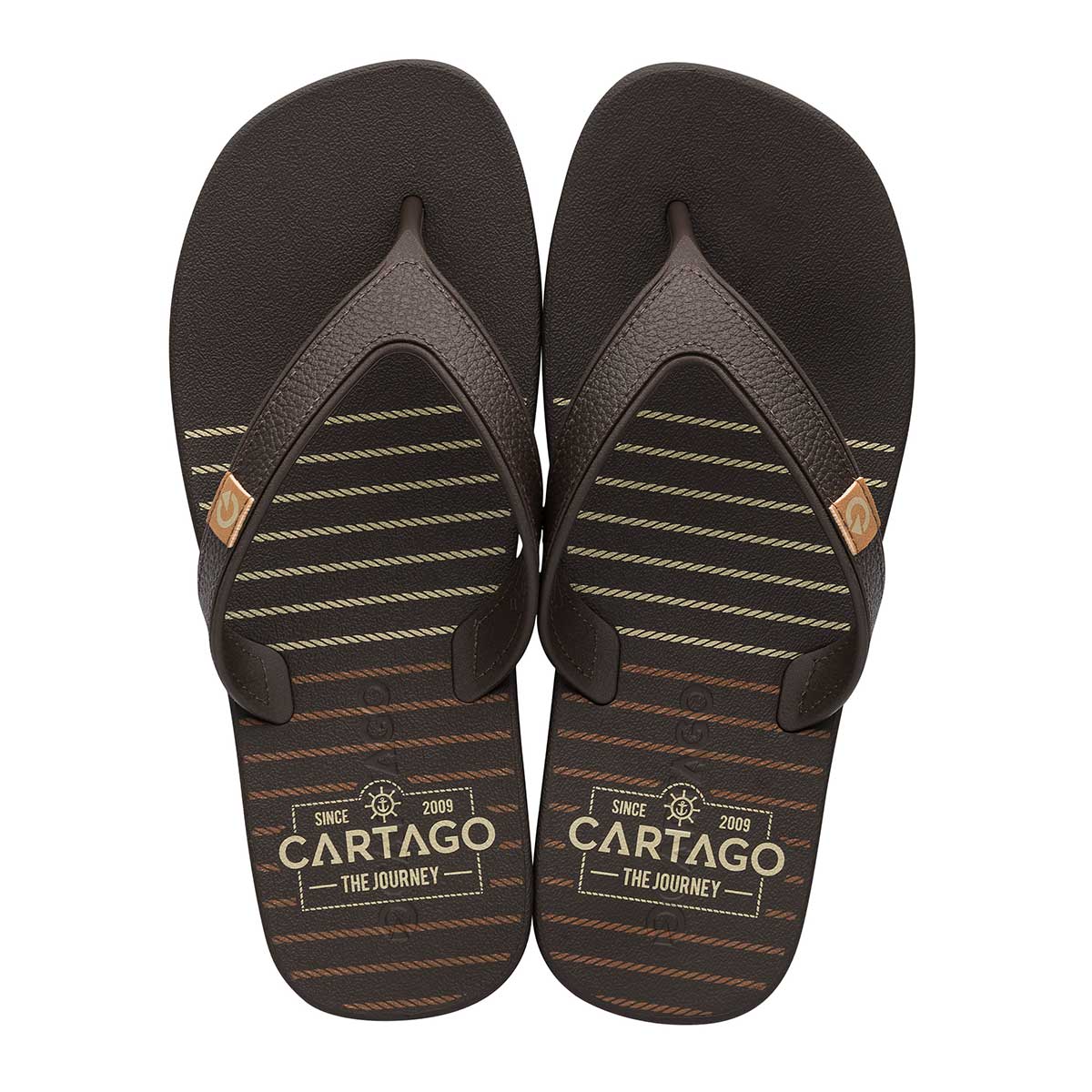 Chinelo Cartago Adulto Dakar Marrom/Bege 39