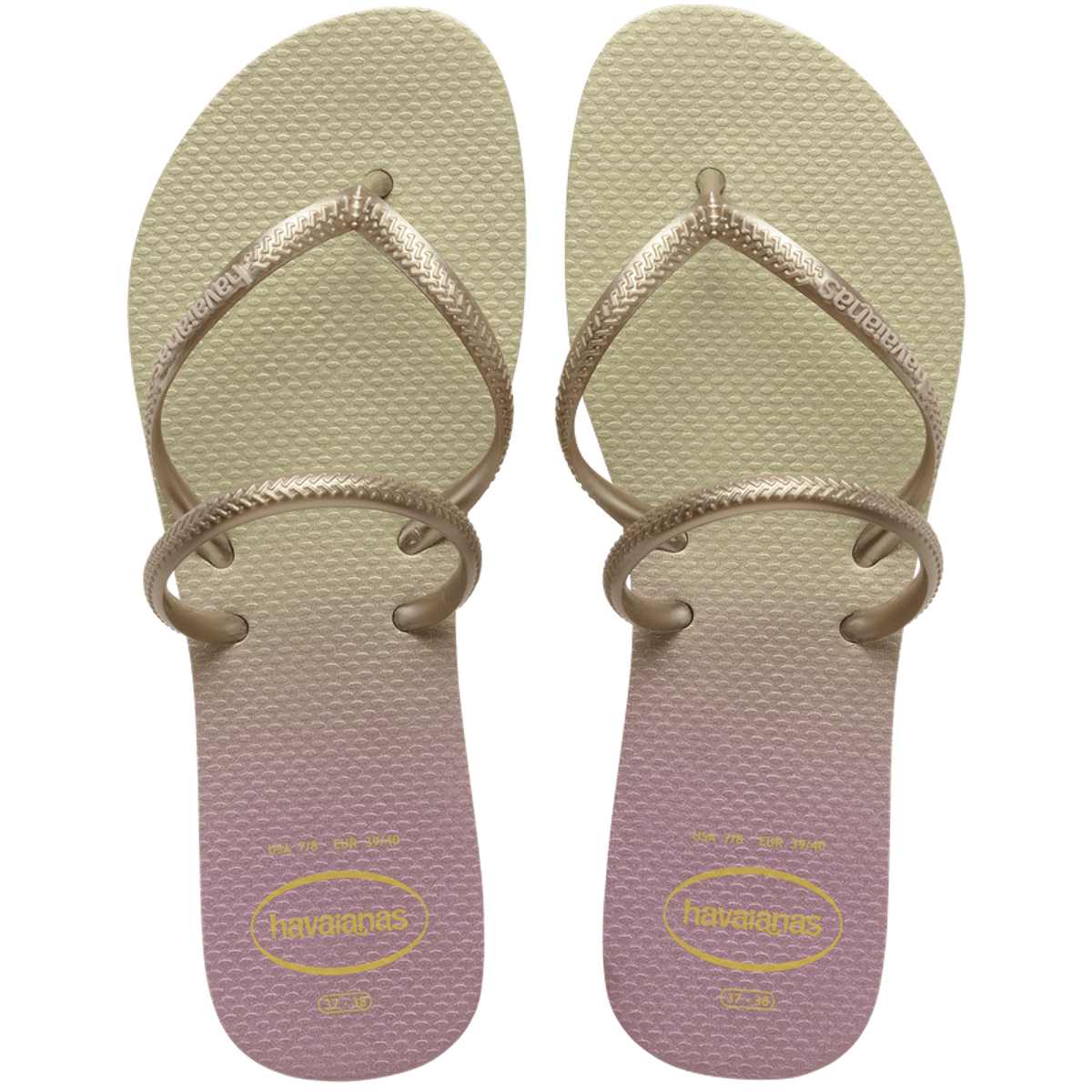 Chinelo Havaianas Feminina Flat Duo Iridescente Lilais 35 36