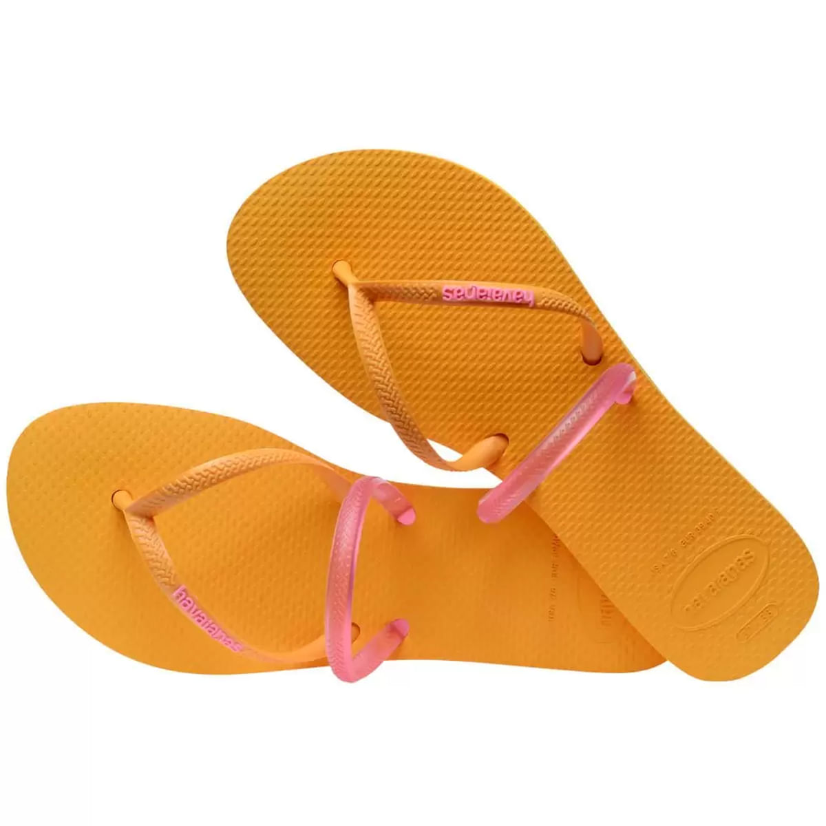 Chinelo Havaianas Feminino Flat Duo Laranja 37/38