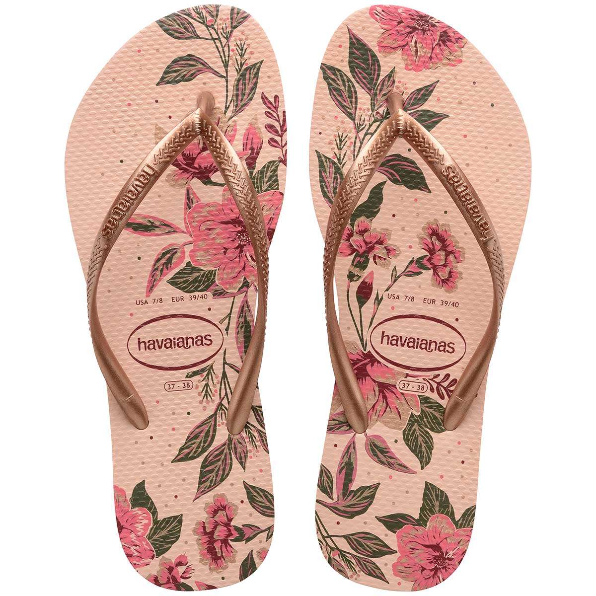 Chinelo Havaianas Feminino Rosa Ballet e Dourado Blush 35/36