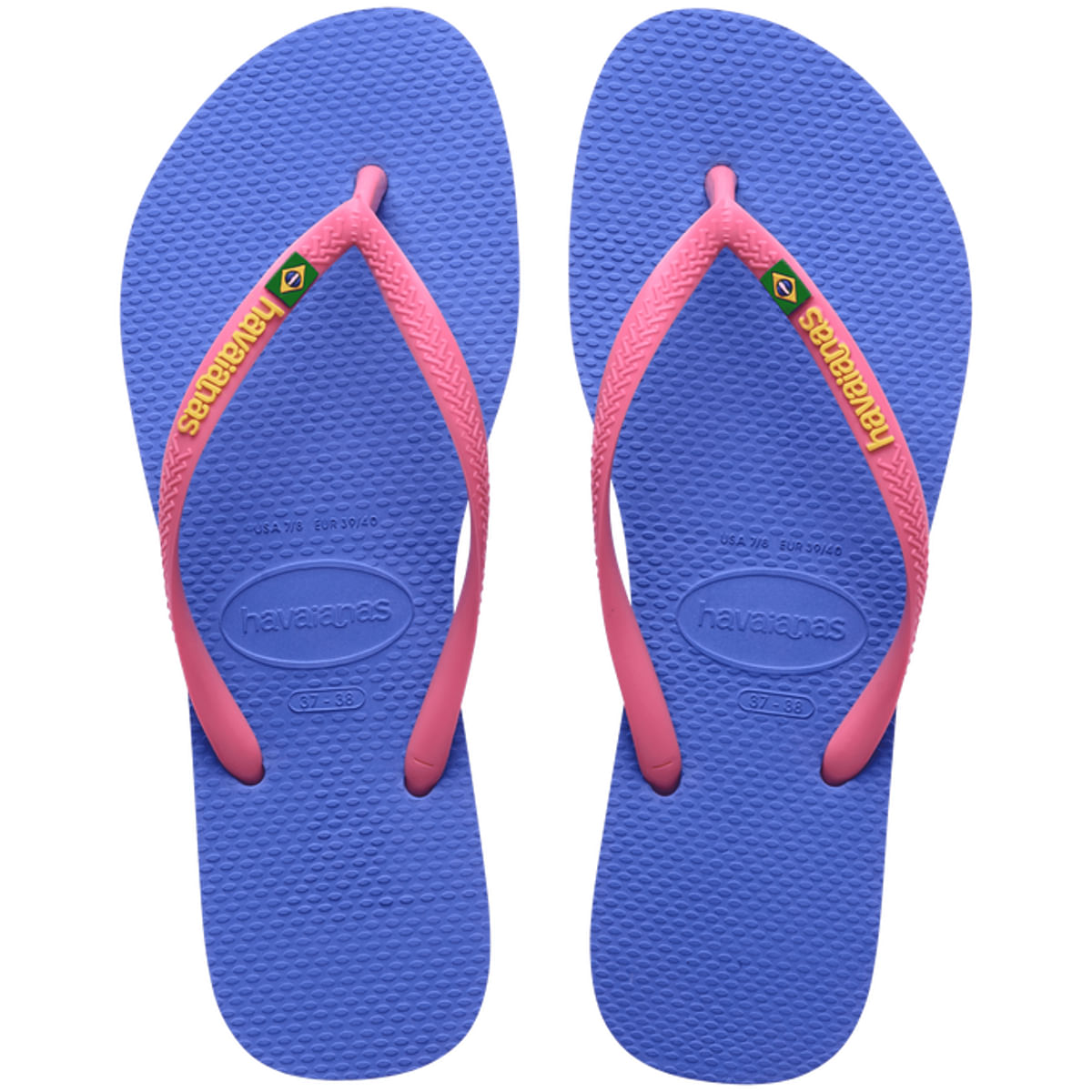 Chinelo Havaianas Feminino Slim Brasil Azul 35/36