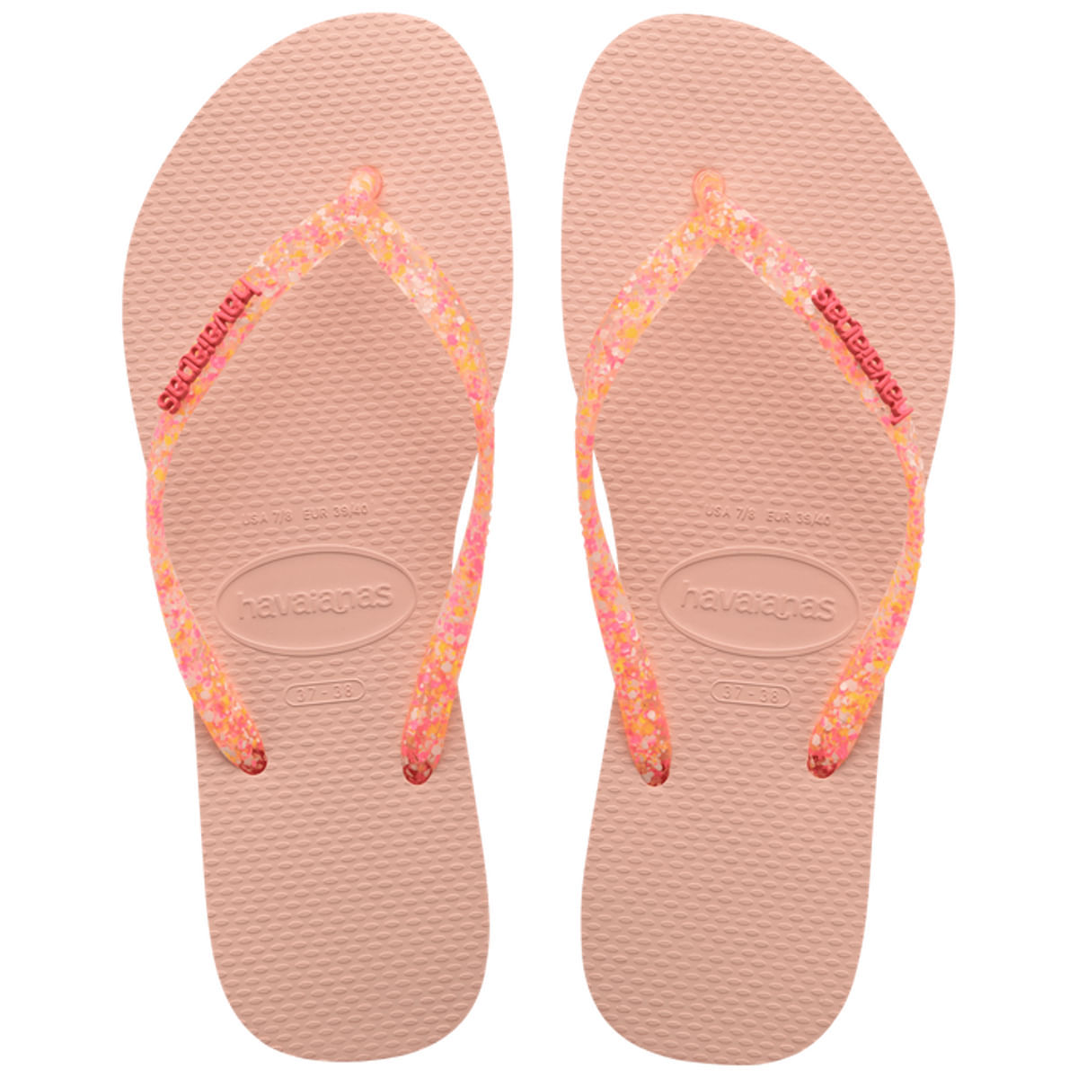 Chinelo Havaianas Feminino Slim Logo Metallic Rosa 35/36