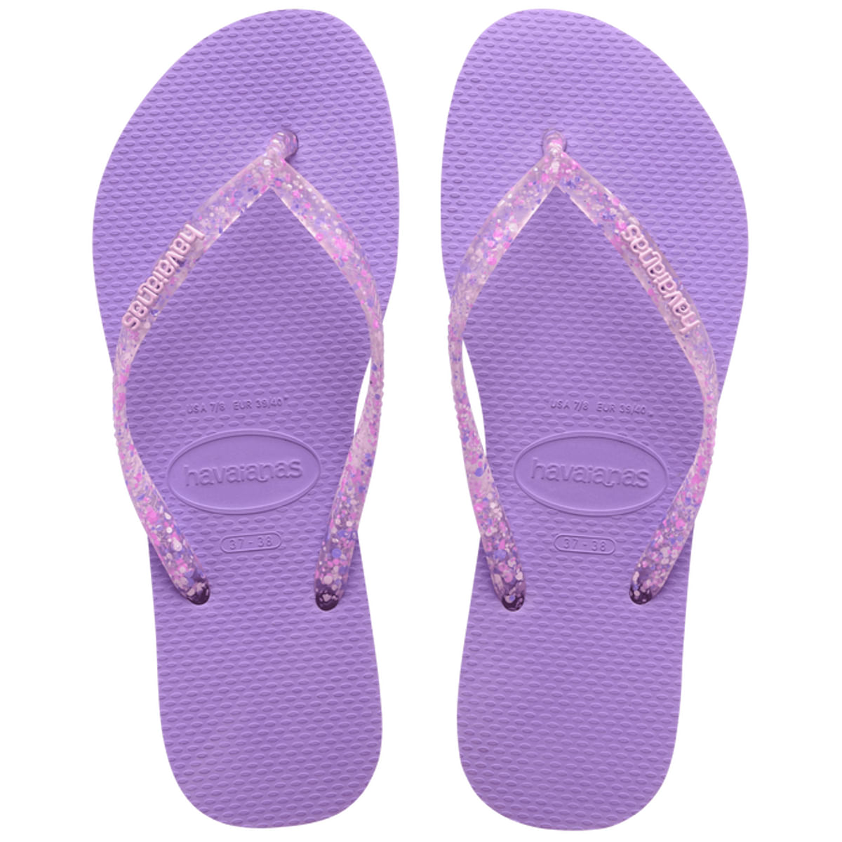 Chinelo Havaianas Feminino Slim Logo Metallic Roxo 35/36