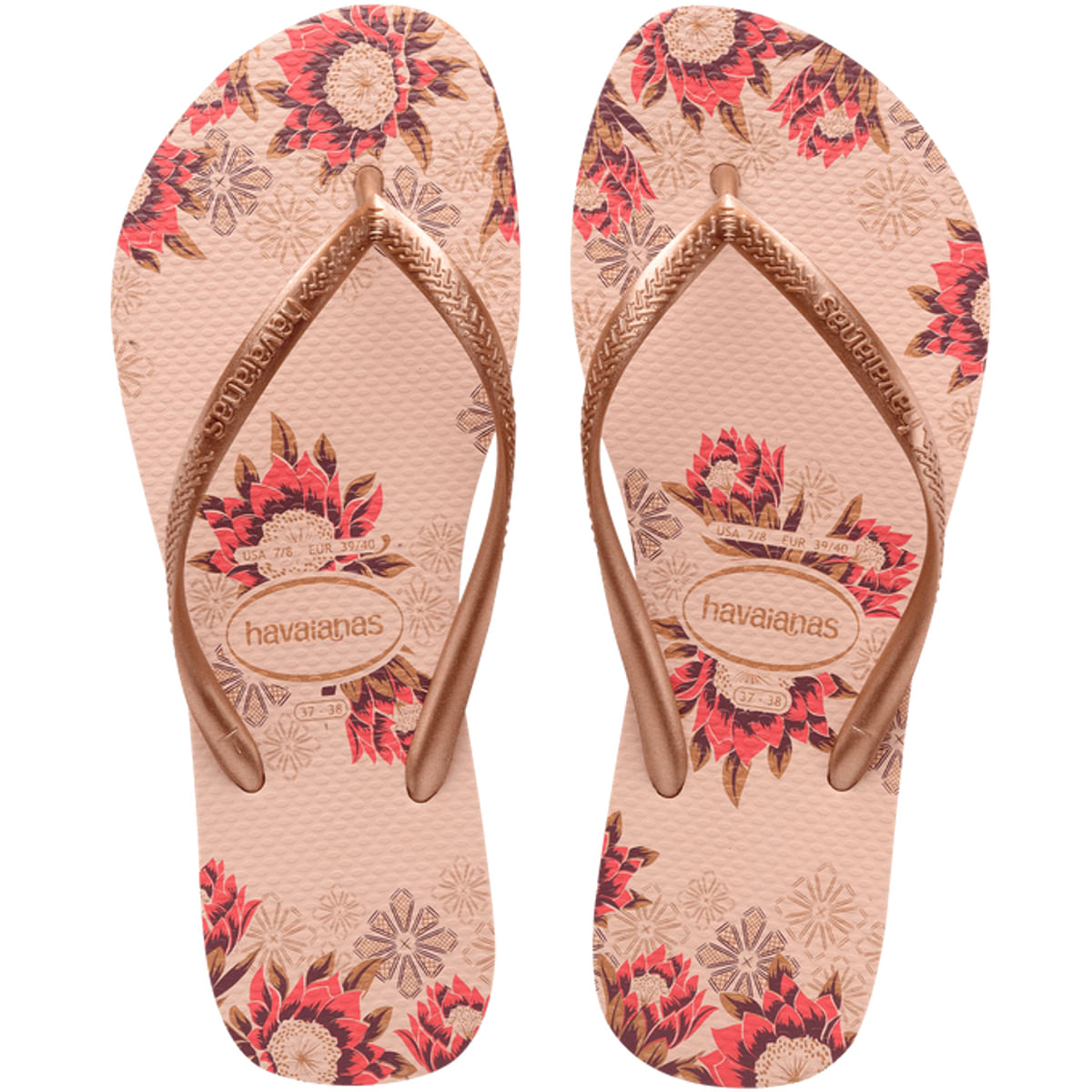 Chinelo Havaianas Feminino Slim Organic Rosa Número 35/36