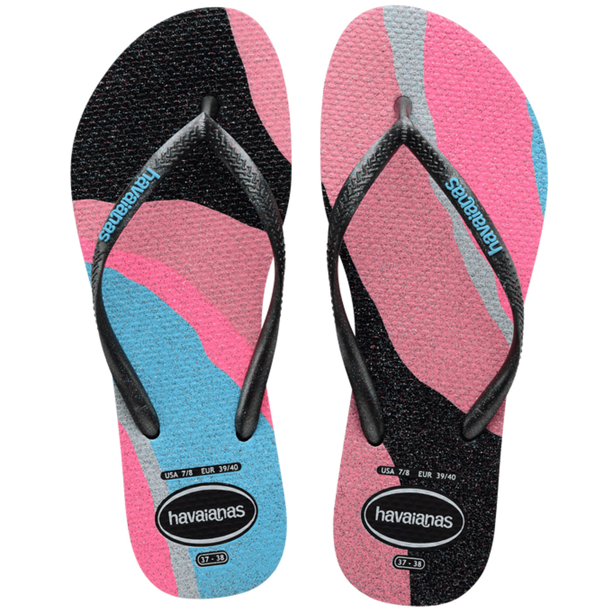 Chinelo Havaianas Feminino Slim Palette Glow Preto 35/36