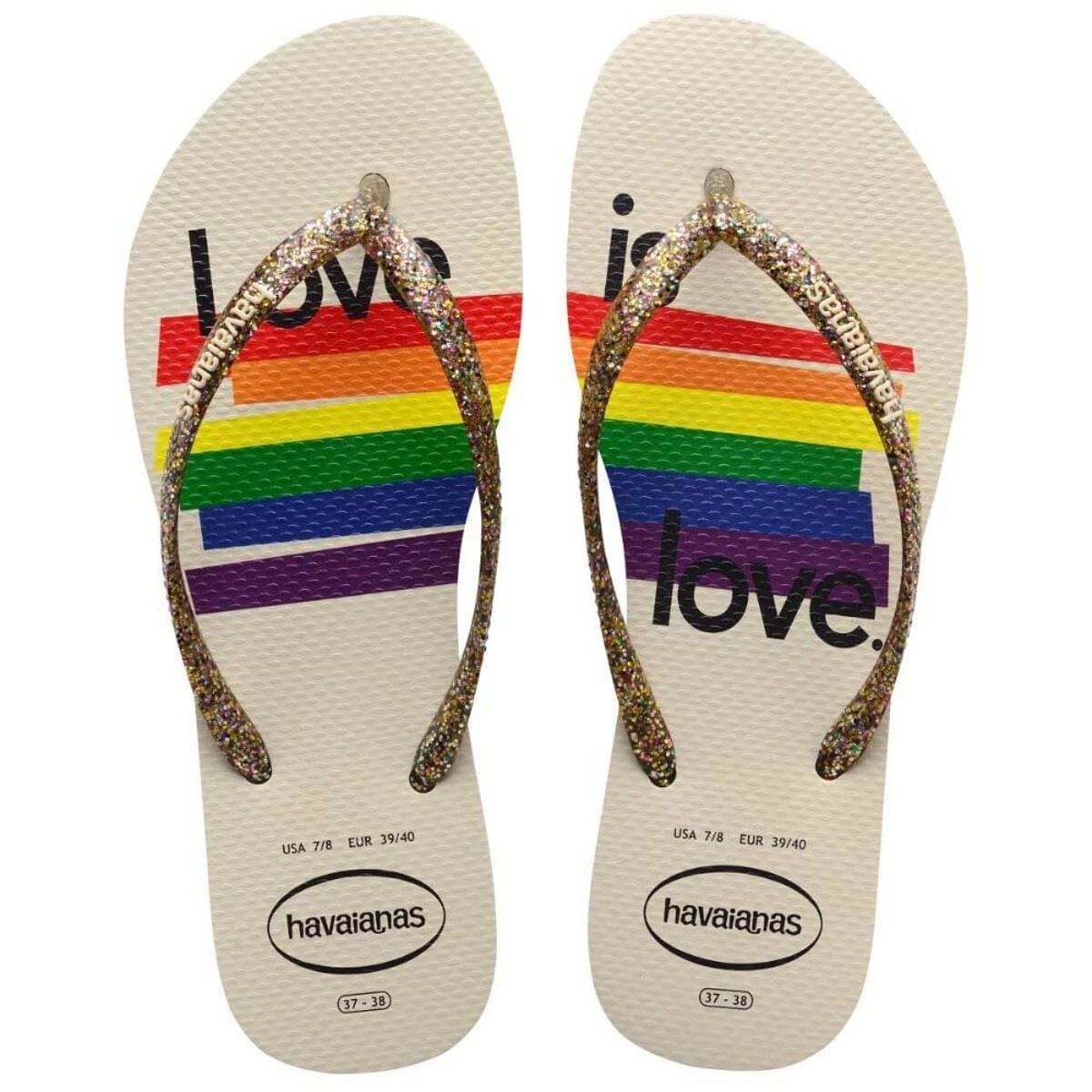 Chinelo Havaianas Feminino Slim Pride Bege Número 35/36