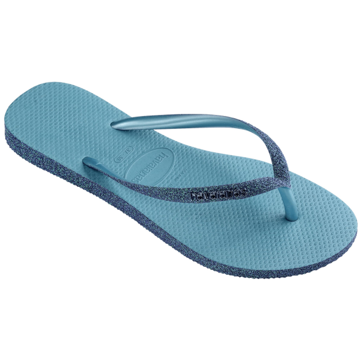 Chinelo Havaianas Feminino Slim Sparkle II Azul 35/36