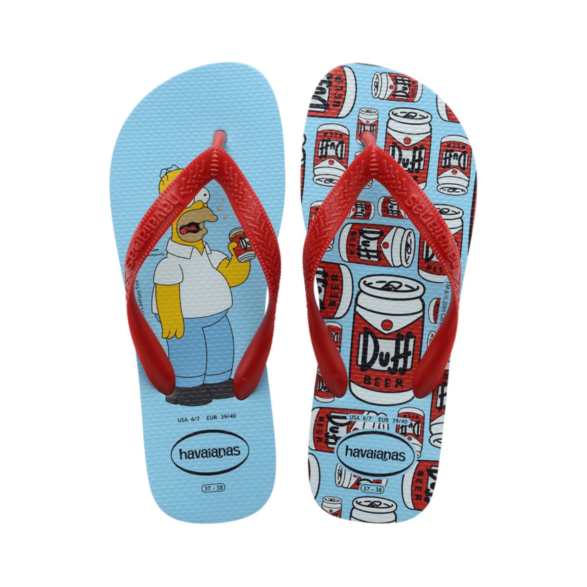 Chinelo Masculino Simpsons Azul 41/42