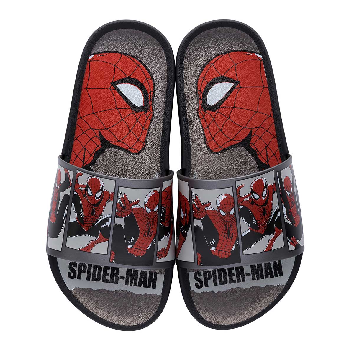 Chinelo Homem Aranha Infantil Colecao Aventura Preto/Prata/Vermelho 28