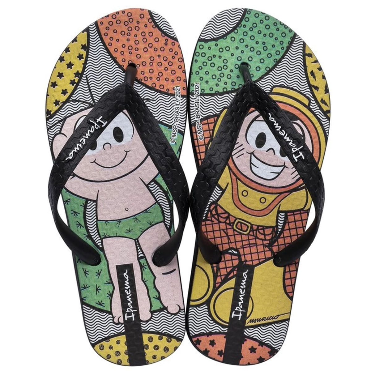 Chinelo Infantil Turma Da Mônica Ipanema Preto 33/34