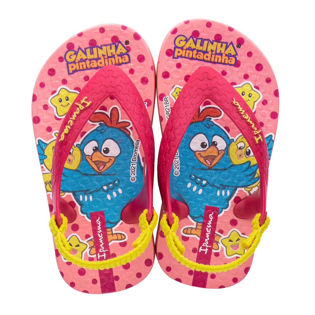 Chinelo Ipanema Crianca Galinha Pintadinha Afeto Baby Rosa/Amarelo 17/18