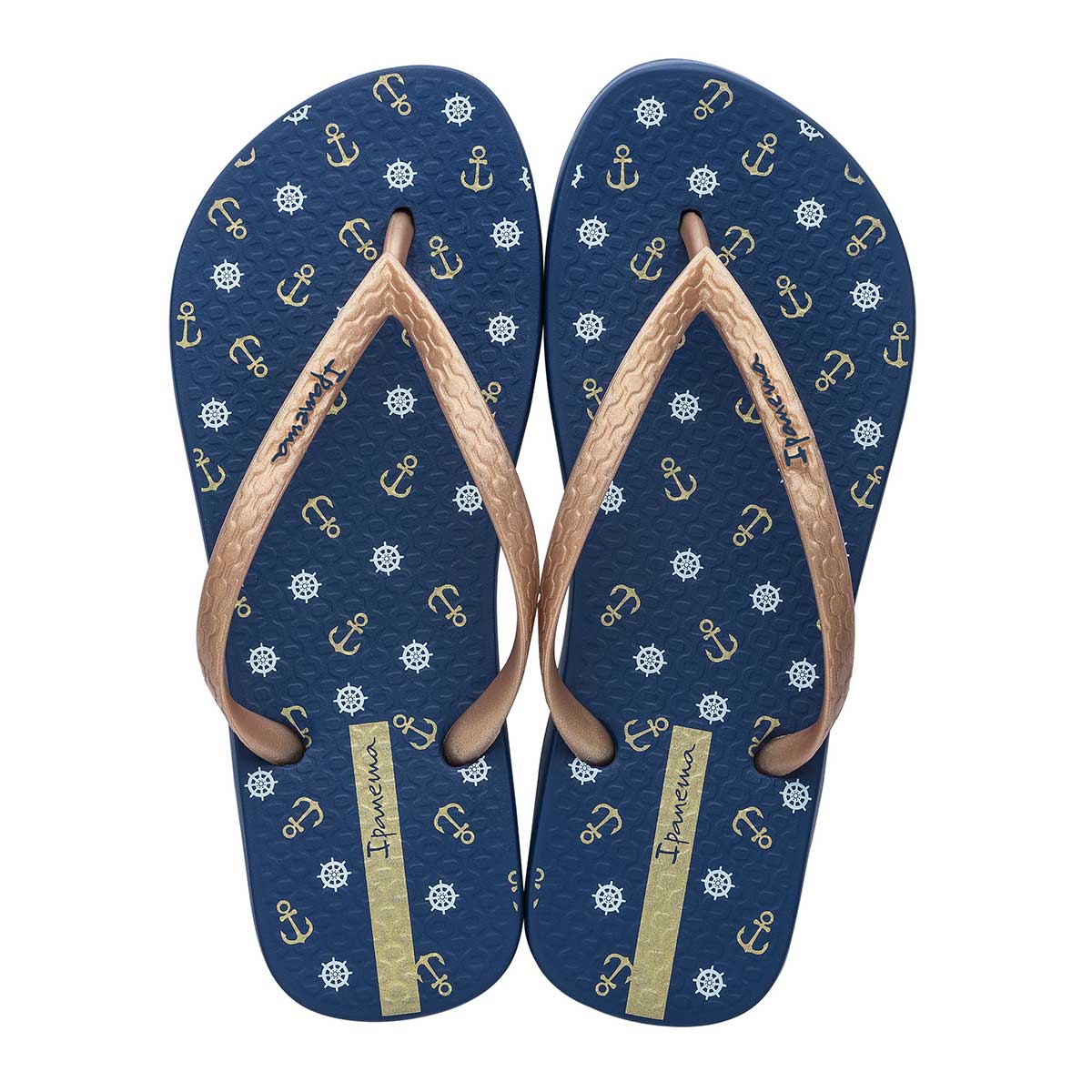 Chinelo Ipanema Feminino Only Azul/Ouro 35