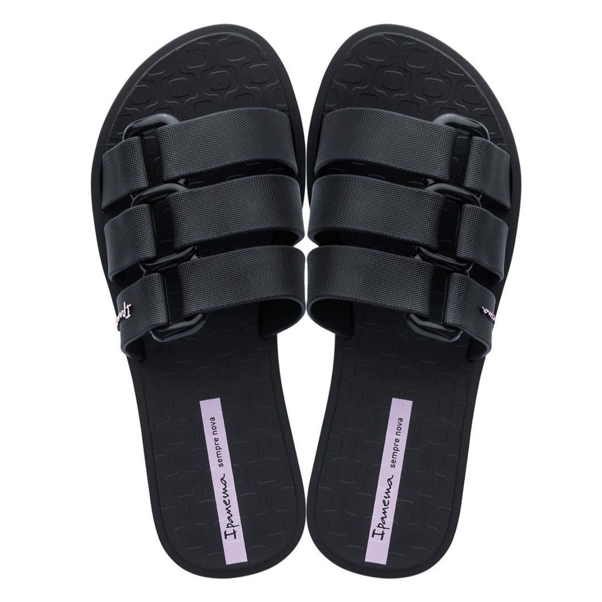 Chinelo Ipanema Feminino Três Tiras Preto 35