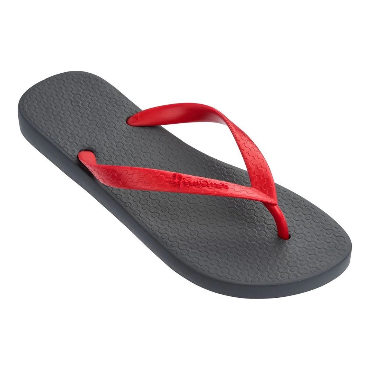 Chinelo Masculino Ipanema Grafite com Vermelho 43-44