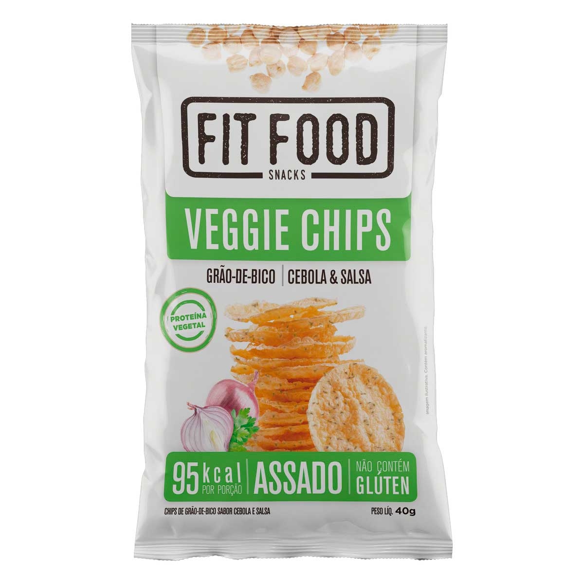 Chips de Grão-de-Bico Cebola &amp; Salsa Fit Food 40g