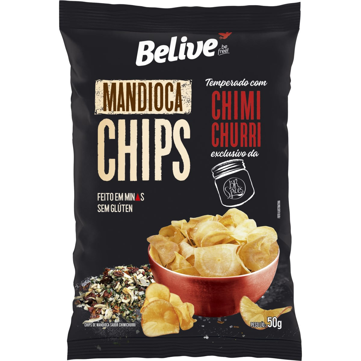 Chips de Mandioca Belive Chimi Churri 50 g