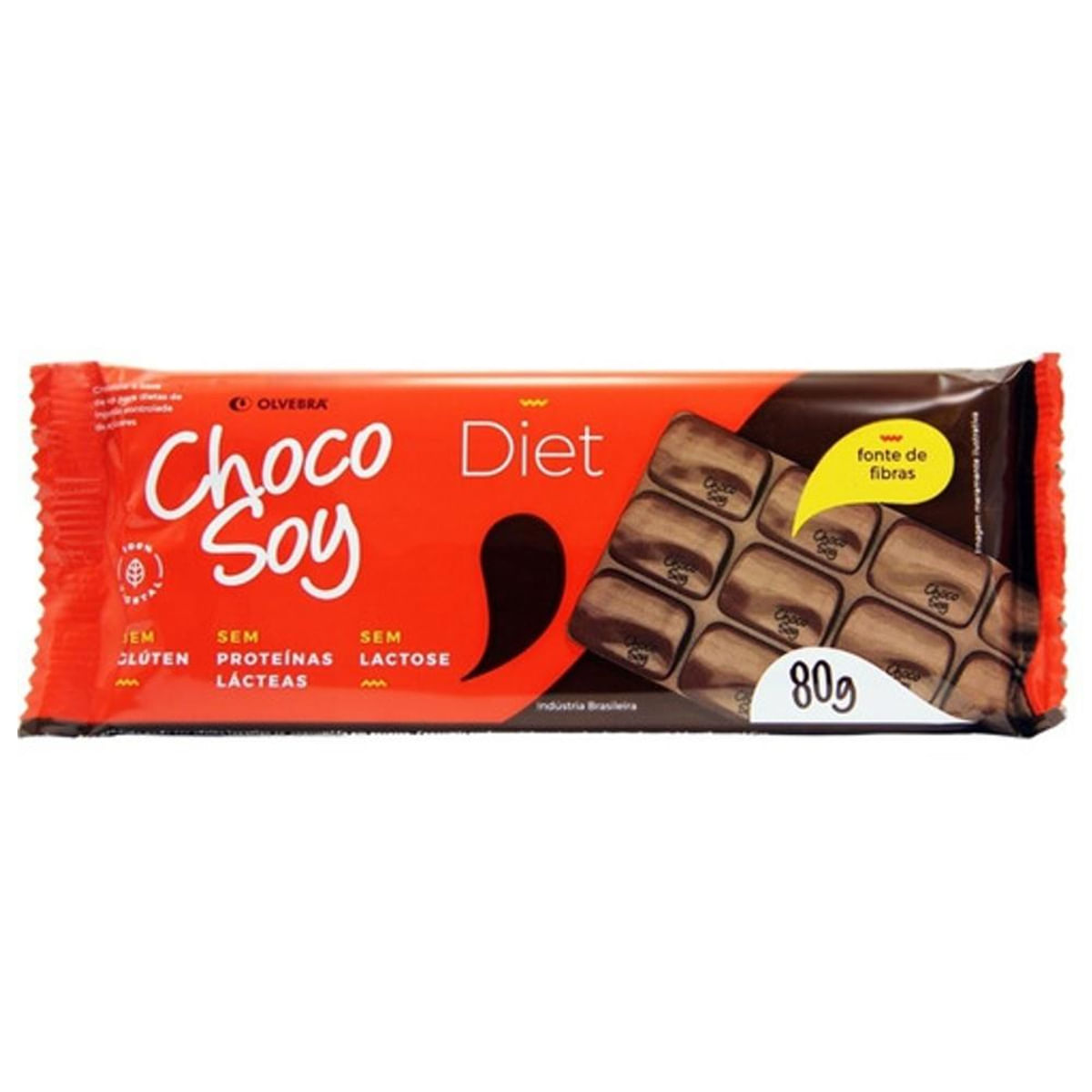 Chocolate Amargo Diet Olvebra Chocosoy 80 g