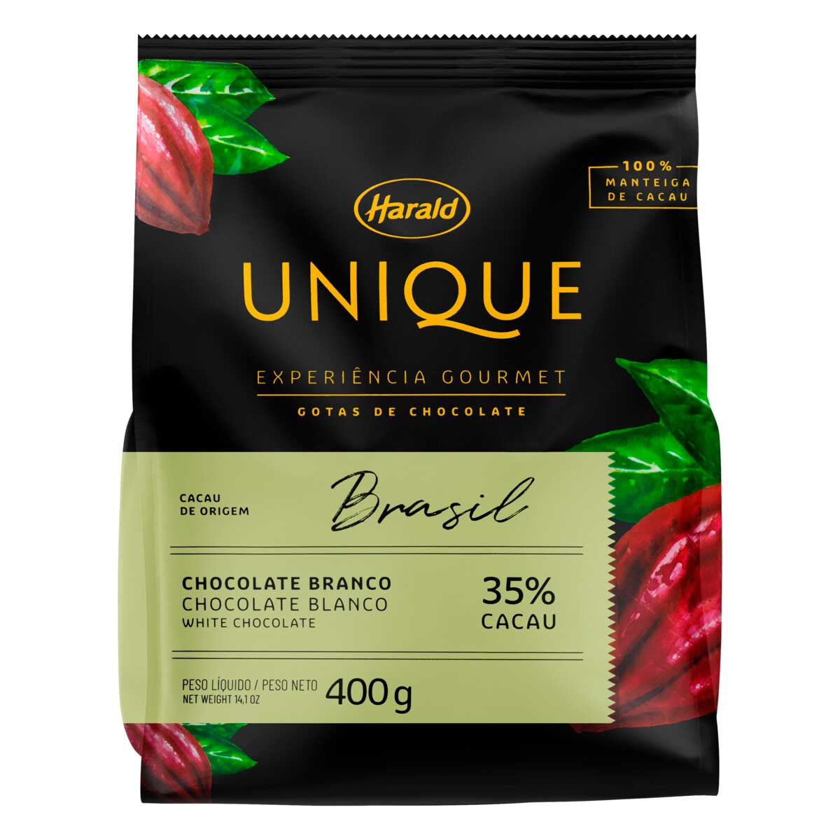 Chocolate Branco em Gotas 35% Cacau Unique 400g