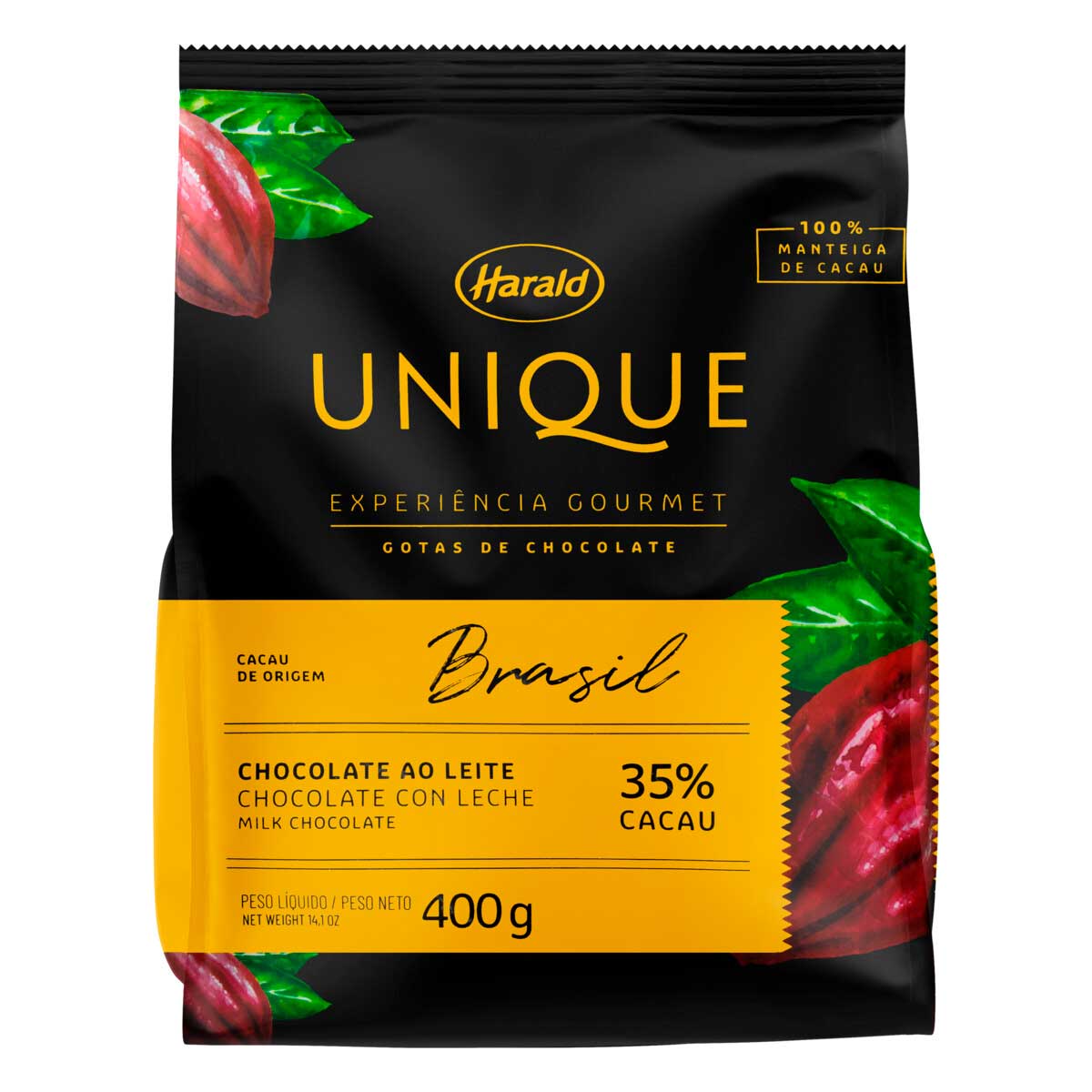 Chocolate ao Leite em Gotas 35% Cacau Unique 400g