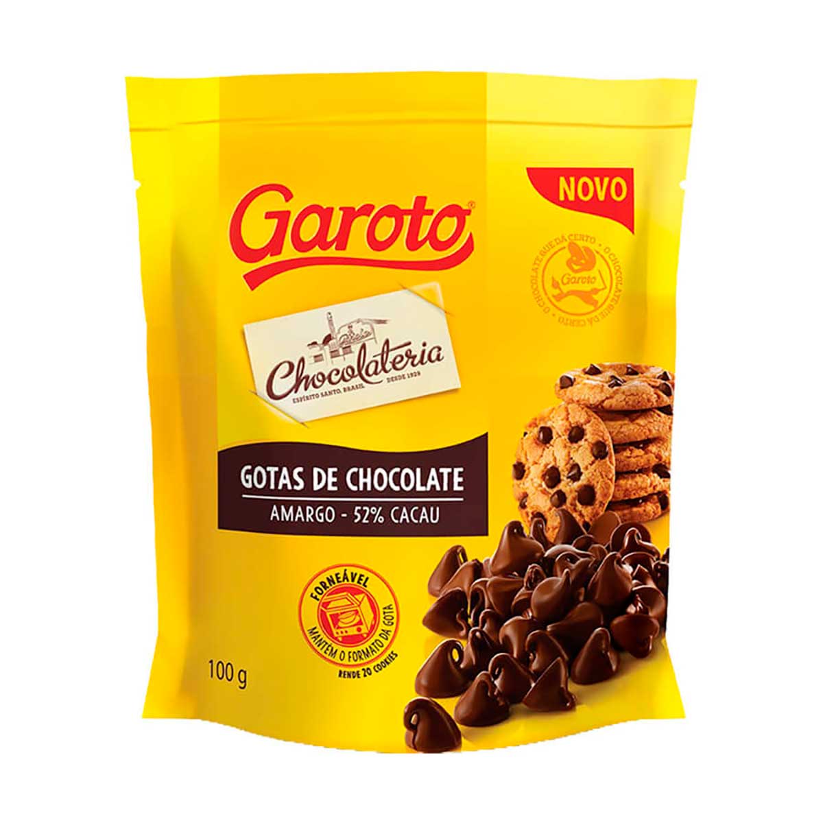 Gotas de Chocolate Meio Amargo 52% Cacau Garoto 100 g