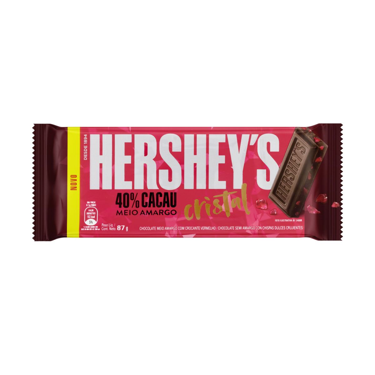 Chocolate Hersheys Cristal Meio Amargo 84 g