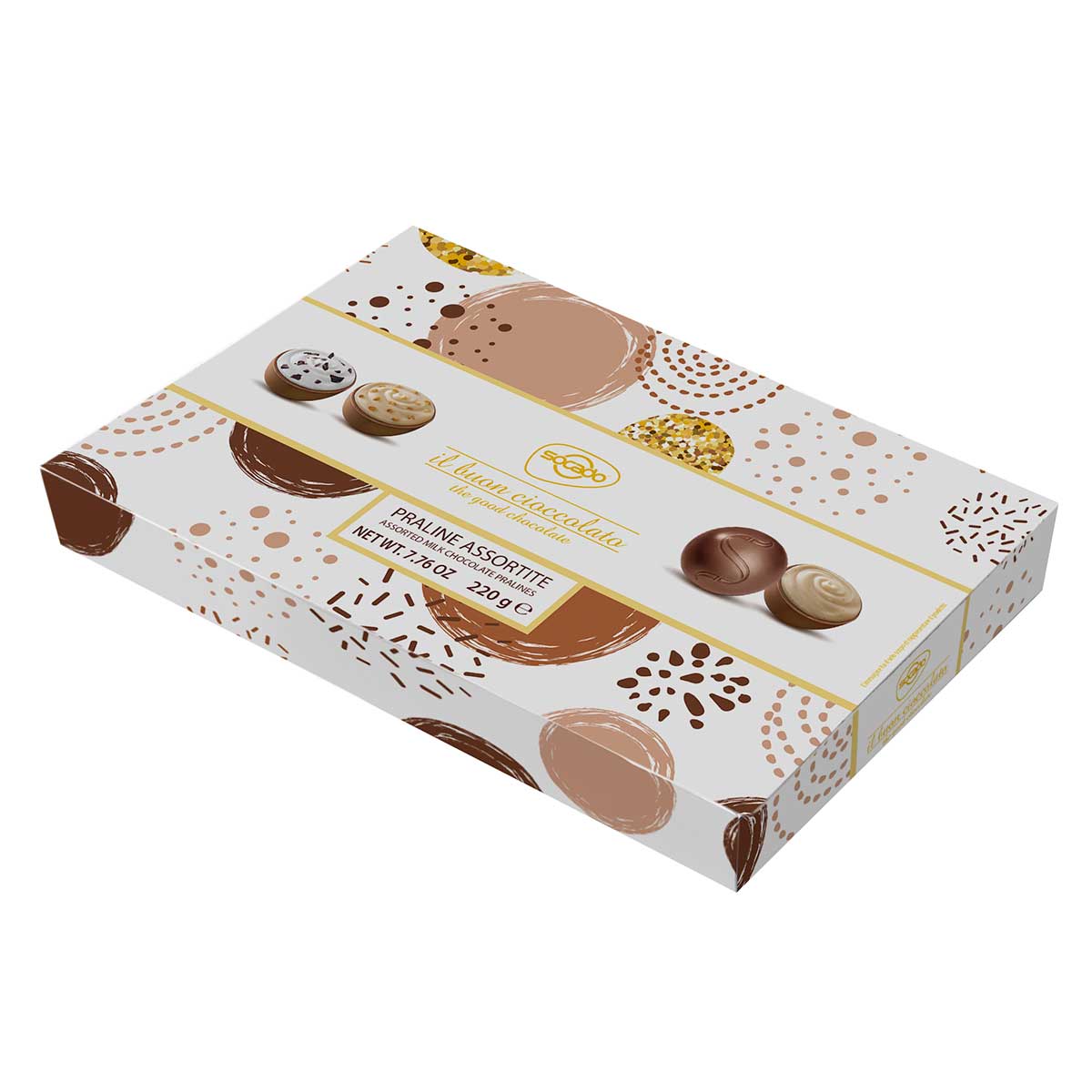 Bombom de Chocolate ao Leite Sortido Socado Praline 220g