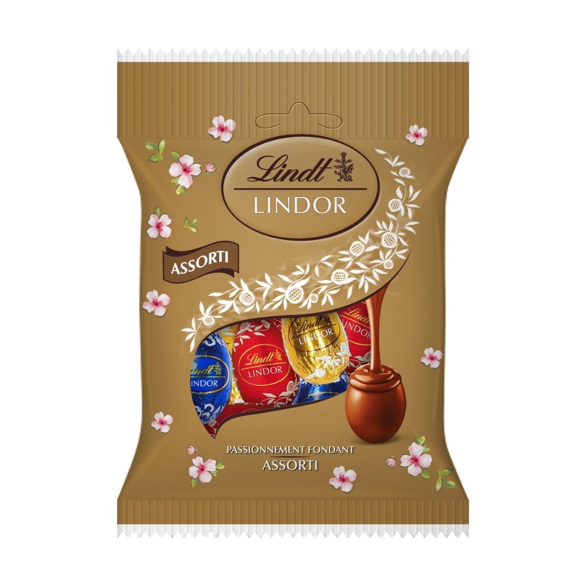 Miniovos de Chocolate Sortido Recheio Cremoso Lindt Lindor Pacote 70 g