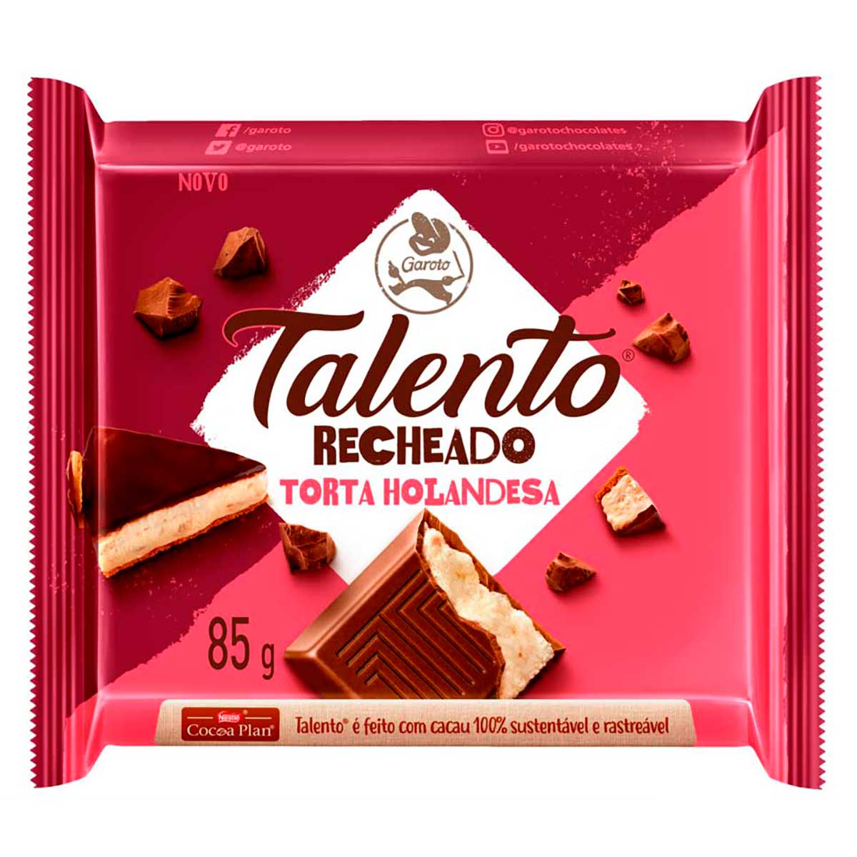 Chocolate ao Leite Recheio Torta Holandesa Garoto Talento 85g